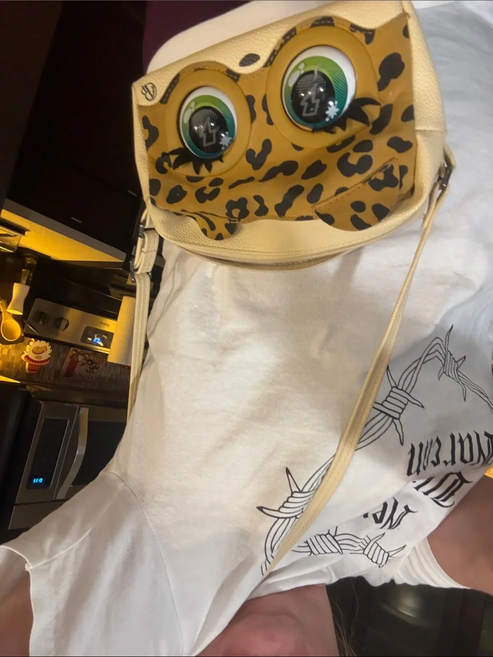 Vintage Furby Eye Crossbody Bag - Yellow-STILL WORKS!